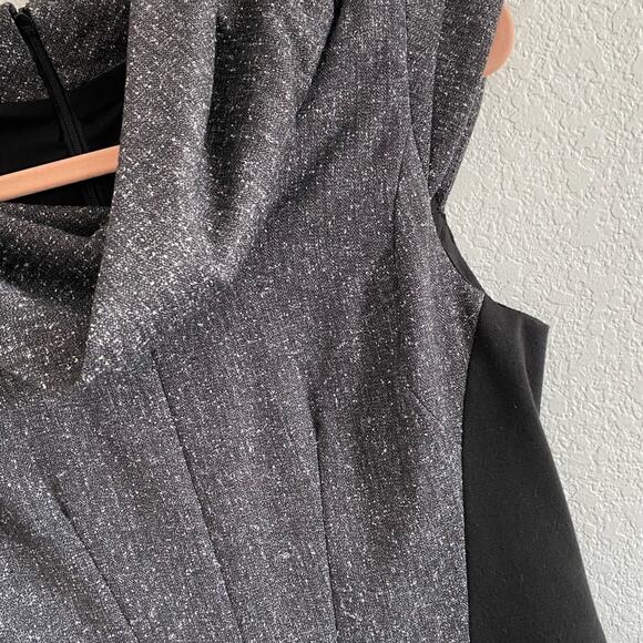 Saks Fifth Avenue Black bodycon cap sleeve dress gray & black size 8 - Picture 12 of 12